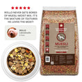 Load image into Gallery viewer, Country Pursuit Muesli testimonial: Rollo never gets bored of muesli moist mix. It's the mixture of textures he loves the most!