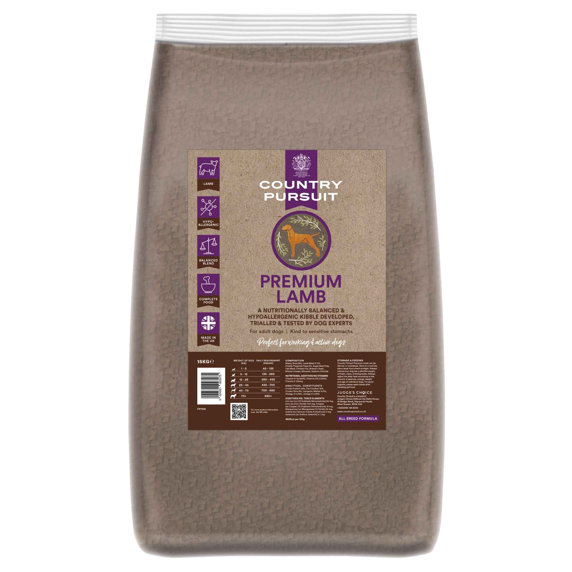 Country Pursuit Lamb, Rice & Tripe 15kg - Premium Range