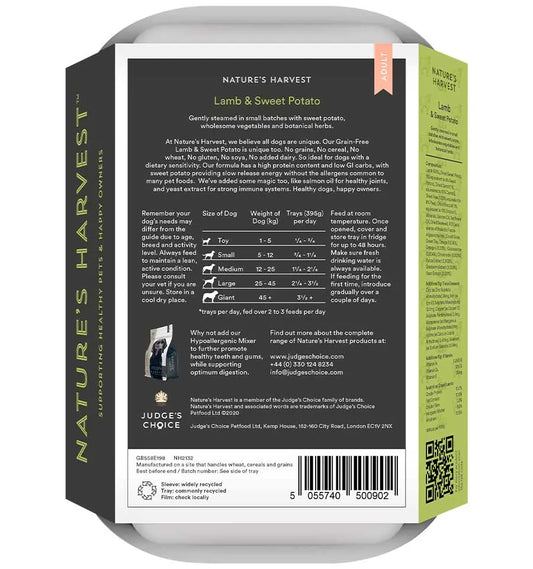 Nature’s Harvest Wet Food Grain Free Lamb & Sweet Potato - Adult