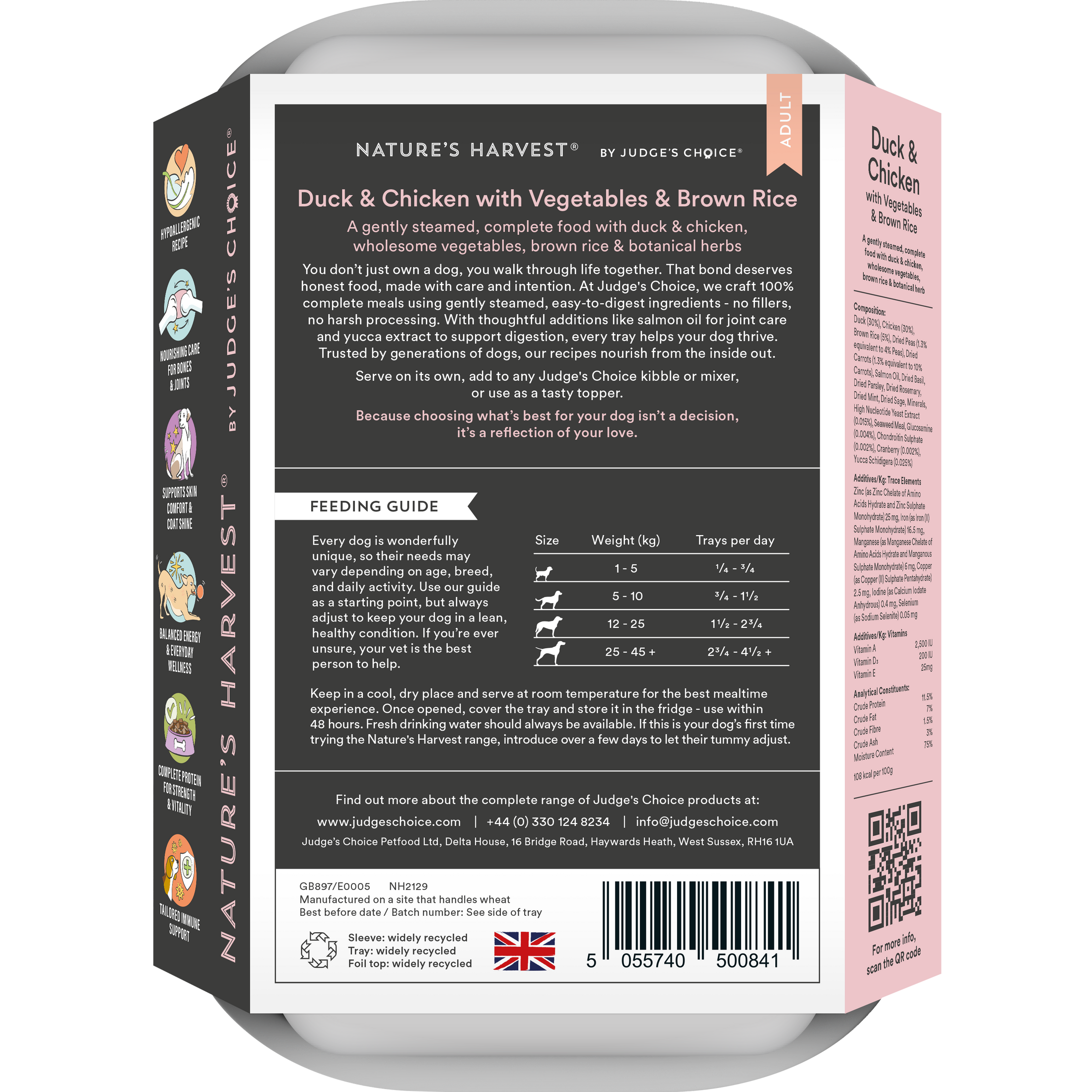 Nature’s Harvest Wet Food Duck, Chicken & Veg with Brown Rice - Adult