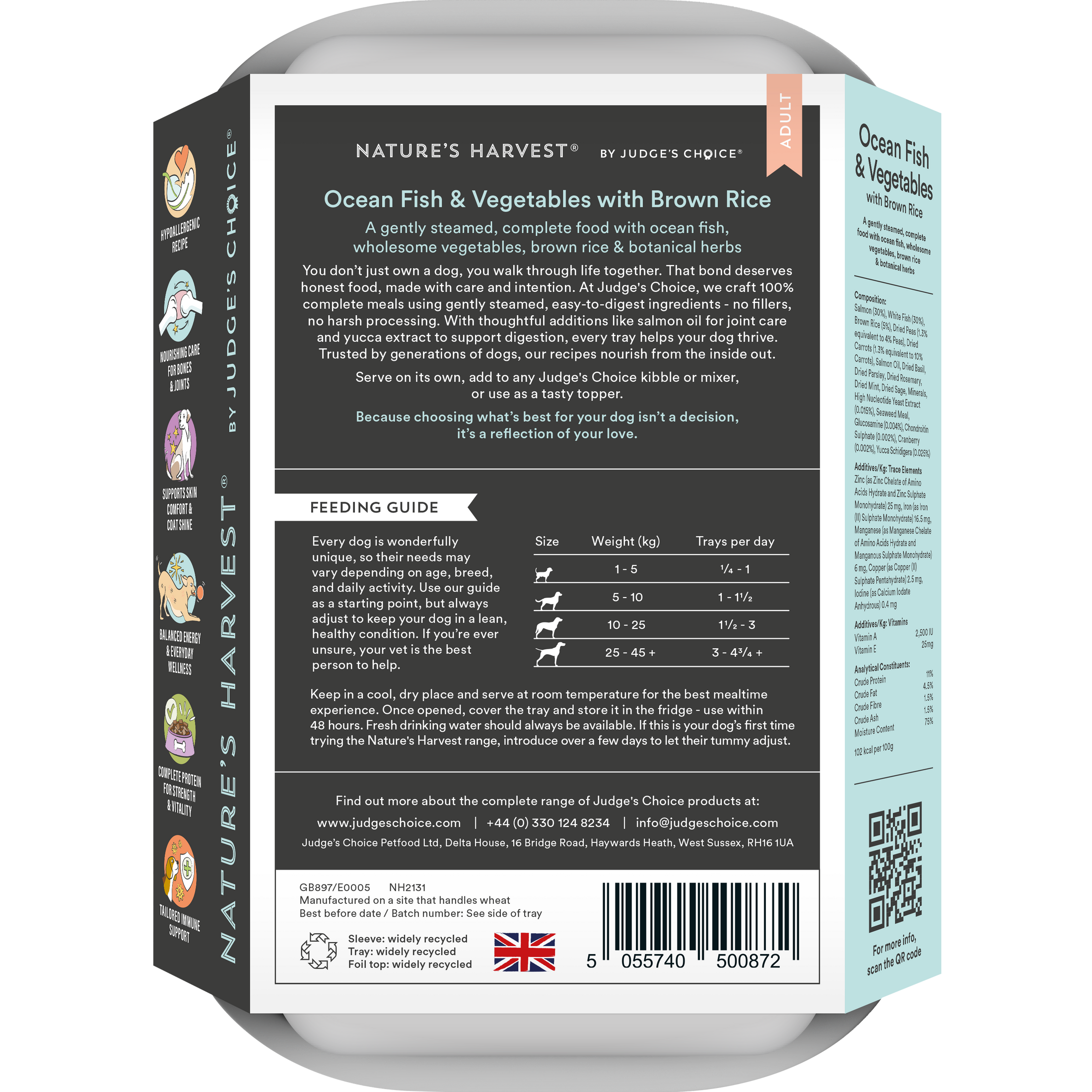 Nature’s Harvest Wet Food Salmon, White Fish & Veg with Brown Rice - Adult