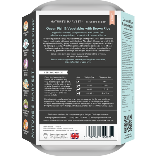 Nature’s Harvest Wet Food Salmon, White Fish & Veg with Brown Rice - Adult