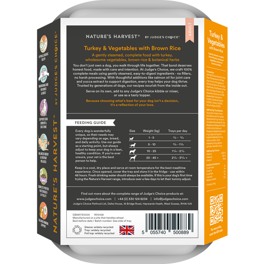 Nature’s Harvest Wet Food Turkey & Veg with Brown Rice - Adult