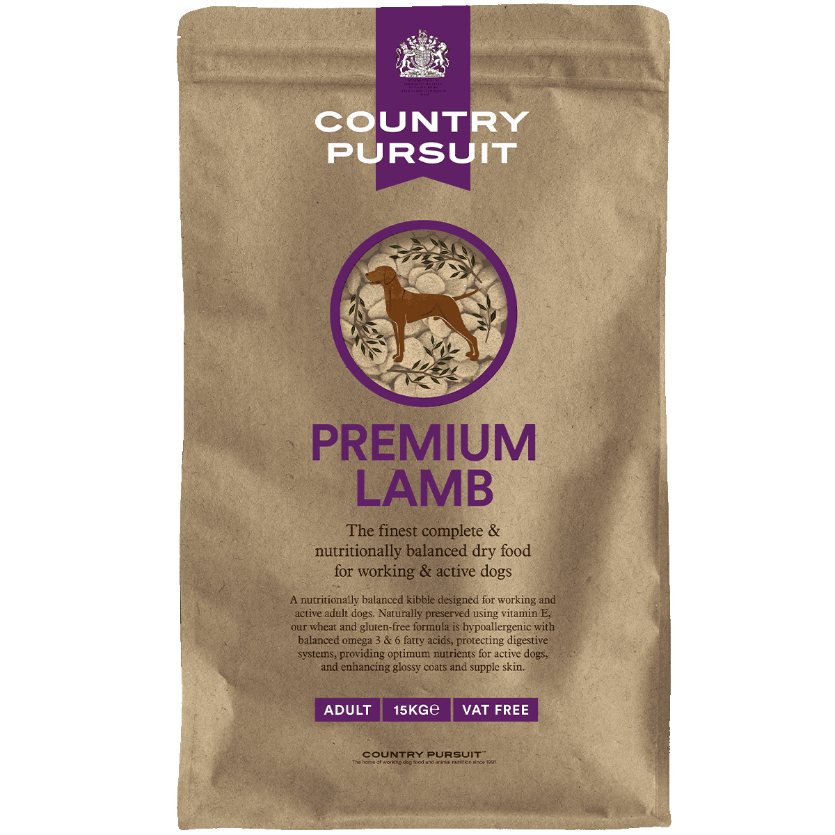 Country Pursuit Premium Lamb, Rice, and Tripe - A nutritionally balanced kibble developed, trialled, and tested by working dog experts. Trusted for years, it meets the nutritional needs of adult dogs
