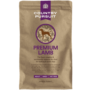 Country Pursuit Premium Lamb, Rice, and Tripe - A nutritionally balanced kibble developed, trialled, and tested by working dog experts. Trusted for years, it meets the nutritional needs of adult dogs