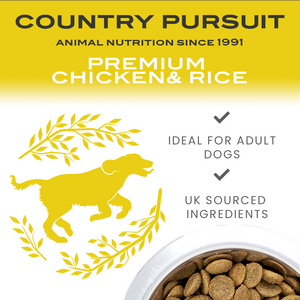 Country Pursuit Chicken & Rice ideal for adult dog, UK sourced ingredients