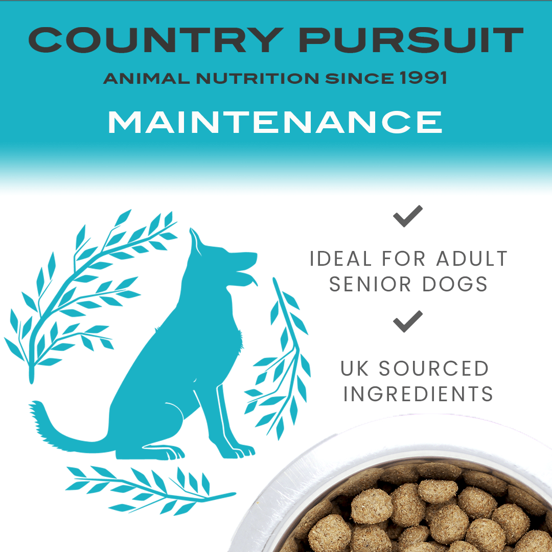 Country Pursuit maintenance is ideal  for adult and senior dogs with UK sourced ingredients